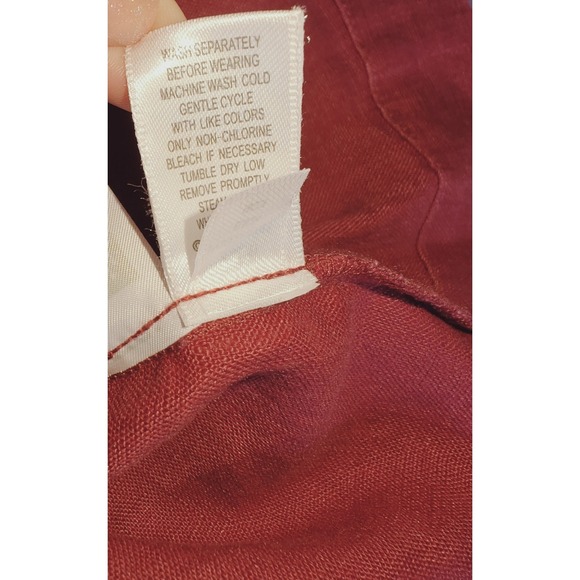 Garnet Hill Women's Dress  Linen Sleeveless Red Button Front Casual Shift Size 6 - Picture 14 of 14